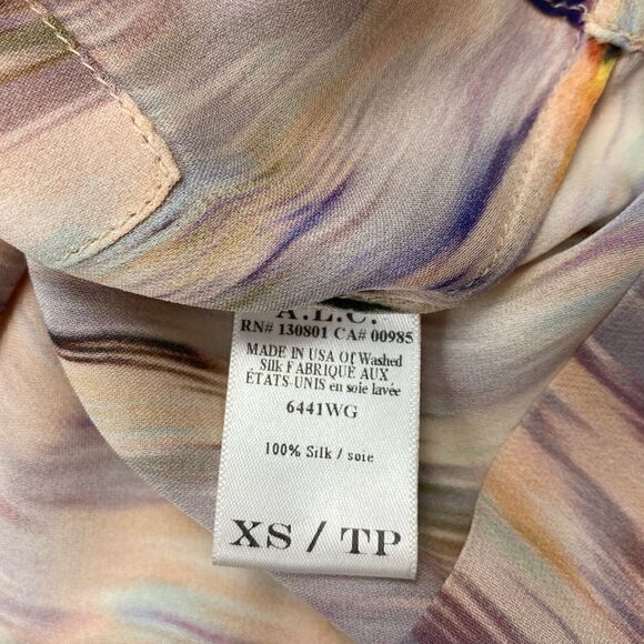 A.L.C. Silk Dress Watercolor XS - Picture 4 of 6